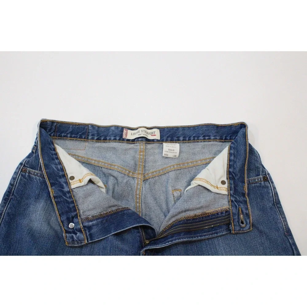 Levi's Jeans 34x29 (Tag 34x30) Blue 569 Loose Straight Fit Denim Pant Skater Y2K